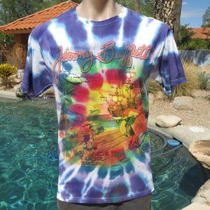 SOLD!! Jimmy Buffett Under the Big Top Tour 2010 Concert Shirt Rainbow Tie Dye